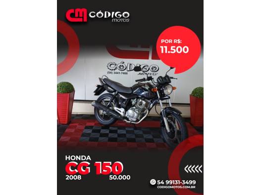 HONDA - CG 150 - 2008/2008 - Preta - R$ 11.500,00