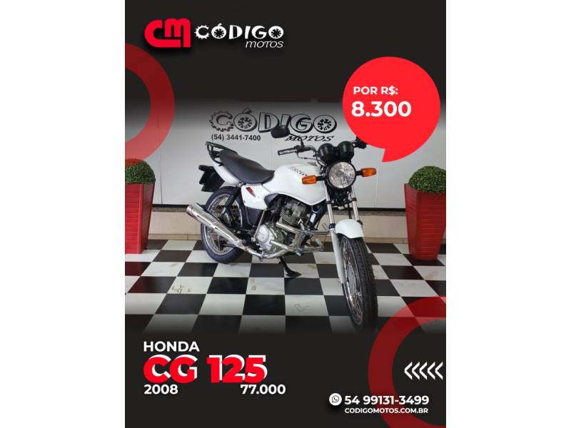 HONDA - CG 125 - 2008/2008 - Branca - R$ 8.300,00