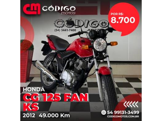 HONDA - CG 125 - 2012/2012 - Vermelha - R$ 8.700,00