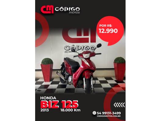 HONDA - BIZ 125 - 2013/2013 - Vermelha - R$ 12.990,00