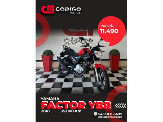 YAMAHA - FACTOR YBR - 2018/2018 - Vermelha - R$ 11.490,00